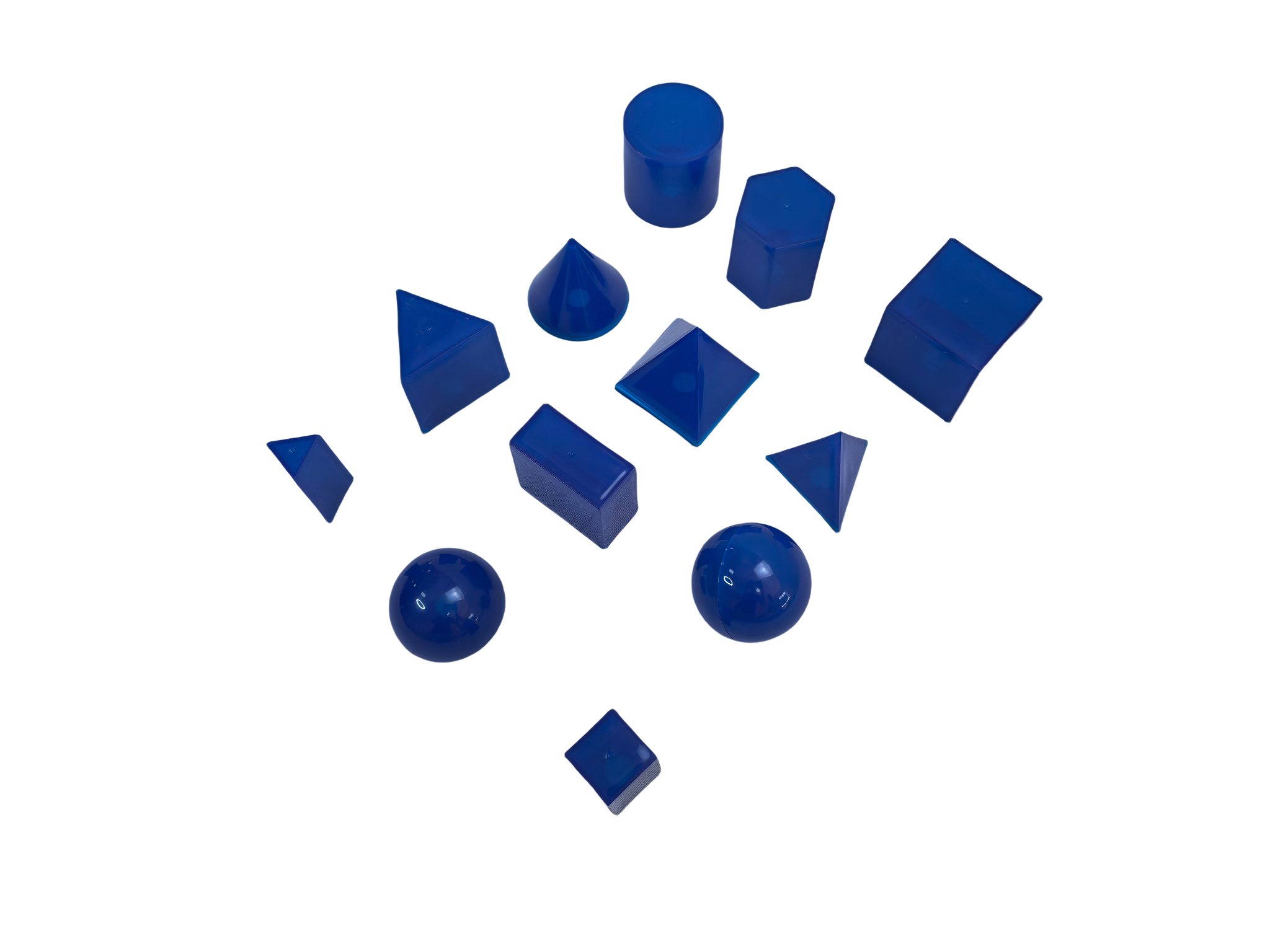 Set od 12 prozirnih 3D geometrijskih čvrstih modela
