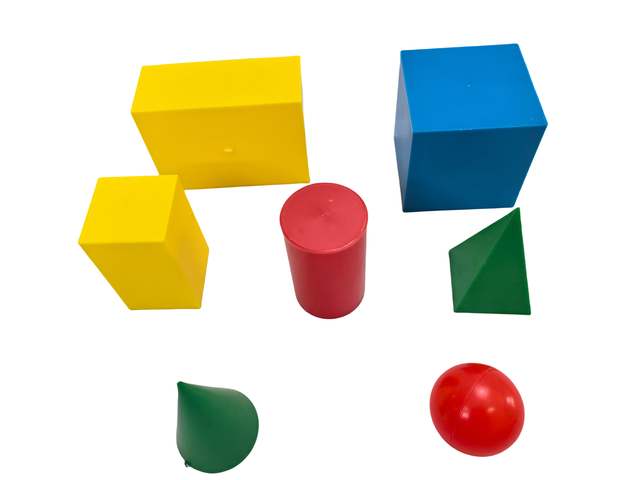 Set plastičnih geometrijskih modela od 7 komada, geometrijski čvrsti blokovi, set geometrijskih oblika